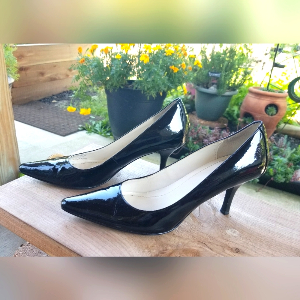 Black Paton Leather Heels
